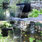 NFESOLAR Pond Waterfall Spillway Kit, Includes Waterfall Box, Filter Media, 1200GPH Water Pump and 10 FT Corrugated Tubing, for Ponds and Streams up to 3,000 Gallons N4332