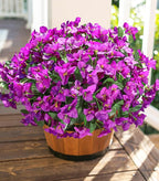 Fake Bougainvillea Artificial Flowers for Outdoors Spring Summer Decor, 4PCS Bougainvillea Outdoor Faux Plants Realistic Silk Flowers for Outside UV Resistant for Planter Patio Window Garden, Purple