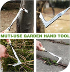 WORKPRO Crack Weeder, 12" Stainless Steel Crevice Weeding Tool with Ash Wooden Handle, L-Shaped Side-Walk Weed Puller Spatula, for Garden Lawn Yard Patio Terrace Paving Moss Garden Tool