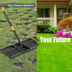 Heavy Duty Lawn Leveling Rake 30x10 with 72" Adjustable Handle - Commercial Grade Landscape Grading Tool, Foldable Yard Leveler for Soil Sand & Topdressing | Stainless Steel + Ergonomic Design