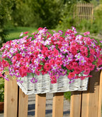 Artificial Flowers for Outdoors Fake Plants Outside Decoration, 20 Bundles Silk Petunia with Eucalyptus UV Resistant Realistic Faux Flowers for Outdoor Planters Garden Balcony Yard Porch Patio, Mix