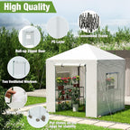 WORKPRO 8'x 6' Portable Walk-in Greenhouse, Instant Pop-up Heavy Duty Gardening Green House Canopy with Robust PE Cover, Indoor Outdoor Plant House Shed with Roll-up Entry Doors and 2 Screen Windows