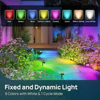 Linkind Solar Lights Outdoor Waterproof IP65, StarRay RGB Solar Spot Lights Outdoor, Color Changing Outdoor Solar Lights for Yard, Garden, Pathway, Holiday Decorations (Multicolor, 6 Pack)