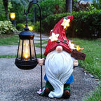 Solar Garden Gnomes Statue with Succulent and LED Lights - Solar Lantern Gnomes Decorations for Yard Outdoor gnome Decorations for Garden, Patio Gnome Gifts for Mom