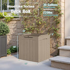 Devoko 30 Gallon Resin Deck Box 2 Pack Outdoor Indoor Waterproof Storage Box for Patio Furniture Pool Accessories Storage for Cushion Garden Tools (Light Brown, 2 Pack)