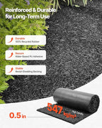 VEVOR Rubber Mulch Mat Roll, 96 x 24 in Recycled Rubber Mulch Mat, 0.5 Thick Cuttable, Reduced Weed Growth, Natural-Looking Weed Barrier Mat, Permanent Walkway Pathway for Landscaping