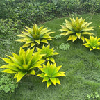 Ttranewsoo Artificial Agave Plants,Large UV Resistant Fake Agave Planters for Indoor and Outdoor Decorating Tropical Plant Succulents Greenery Indoor Decor (2Pack,22" Yellow)