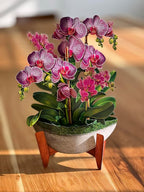 Freshcut Paper Pop Up Cards, Orchid Oasis, 12 Inch Life Sized Forever Flower Bouquet 3D Popup Greeting Card, Anniversary Card, Mother's Day, Blank Notecard & Envelope