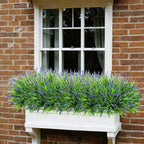 Ivydale 20PCS Artificial Plants Fake Flowers Monkey Grass for Outdoors,UV Resistant Realistic Purple Faux Greenery Shrubs Outside Decor for Home Garland Porch Patio Balcony Planter Yard Office Pathway