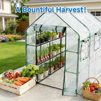 SUNGIFT Greenhouse for Outdoors, Walk-in Greenhouses 56 x 85 x 77 Inch, Portable Green House 3 Tiers 20 Shelves for Garden, Patio, Backyard, White