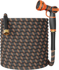 Giraffe Tools Non-Expandable Garden Hose 100FT 1/2” Lightweight Flexible Water Hoses Burst 600 psi with 9 Spray Function Nozzle Heavy Duty Hose