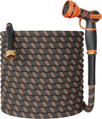 Giraffe Tools Non-Expandable Garden Hose 100FT 1/2” Lightweight Flexible Water Hoses Burst 600 psi with 9 Spray Function Nozzle Heavy Duty Hose
