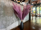 Premium Faux Lilac Purple Pampas Grass – 43.3" Tall Fluffy Decor, 8pcs 18-Branch One-Piece Stems No Assembly, Luxury Silk-Feel Feather Flowers for Boho Wedding Dreamy Home Decor, Lavender 8 Stems110cm
