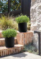 Veradek Demi Series Round Planter for Porch, Patio, Backyard | Durable Plastic-Stone Composite Material | Modern Décor for Tall Plants, Flowers