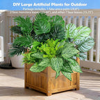 Artificial Greenery Plants Outdoor UV Resistant, 10 Bundles Large Faux Fern Bushes, Shrubs & Tropical Plants, Fake Plants for Planters, Porch, Patio, Garden & Poolside Spring Summer Decor