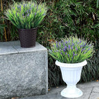 Potted Artificial Plants for Outdoor - 2 Sets Pre-Made Faux Lavender Grass in Pots Large UV Resistant Look Real for Gardens Yards Patios Paths Home Outdoor Decor