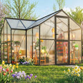 12X12 FT Greenhouse for Outdoors, Polycarbonate Walk-in Green House for Outside, Reinforced Aluminum Frame Greenhouses, Heavy Duty Garden, Patio, Backyard Flower Planting