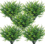 RECUTMS Artificial Outdoor Plants Artificial Flowers for Outside Artificial Plants Indoor Faux Spring Flowers Outdoor Fake Plants Flower Fillers for Bouquets Spring Vase Filler(Green)