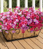 Artificial Flowers for Outdoors Fake Plants Outside Decoration, 20 Bundles Silk Petunia with Eucalyptus UV Resistant Realistic Faux Flowers for Outdoor Planters Garden Balcony Yard Porch Patio, Mix