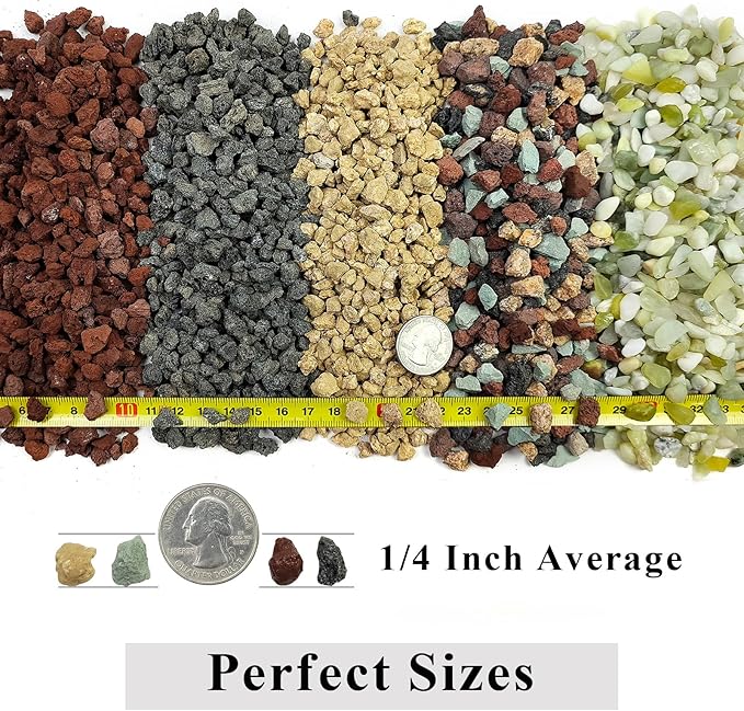 FANTIAN 2 lbs Red Lava Rocks for Plants,1/4 Inch Crush Volcanic Rock Gravel Potting Mix for Succulent Cactus Bonsai Aquarium Fire Pits and Garden Landscaping