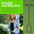 Yard Butler IM-7C Spike Grass Aerator - Lawn Care Tool for Aerating - Long-Handled - Power-Coated Steel Construction - Comfortable Cushioned Handles Garden Tool - Easy to Use