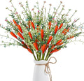 Easter Decorations 12 PCS Artificial Easter Stems with Carrots and Colorful Berries Easter Picks Berry Stems for Living Room Centerpieces Home Vase Decor and Easter Celebrations