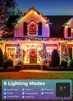 Minetom Solar String Lights Outdoor, 40FT 100 LED String Lights Solar Powered with 8 Lighting Modes, Waterproof Solar Patio Lights, Colorful Solar String Lights for Outside Tree, Multicolor