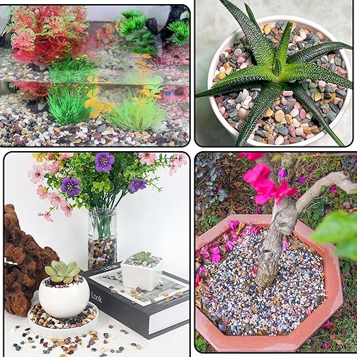 CJGQ 18lb Aquarium Gravel for Plants, 1/4Inch Fish Tank Gravel for Succulent Cactus and Bonsai, Decorative River Rocks Pebbles for Gardening, Flower Pots, Landscaping,Terrarium