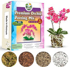 [Upgraded] DUSPRO Orchid Potting Mix for Repotting with Forest Moss, Pine Bark, Perlite & Pumice, Orchid Bark Potting Mix,Orchid Repotting Soil, Drainage Indoor Potting, Orchid Pot Not Included, 4 QT