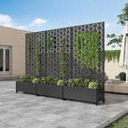 Casaphoria Metal Raised Garden Bed with Trellis and Wheels, 72"x35"x16" Planter Box for Climbing Plants, Vegetables & Vines, Features Drainage Holes and Privacy Screen, Black-Square