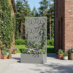 Casaphoria Metal Raised Garden Bed with Trellis, 59"x30"x12" Planter Box for Climbing Plants, Vegetables & Vines, Features Drainage Holes and Privacy Screen, Grey-Star