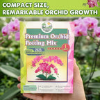 [Upgraded] DUSPRO Orchid Potting Mix for Repotting with Forest Moss, Pine Bark, Perlite & Pumice, Orchid Bark Potting Mix, Orchid Repotting Soil, Drainage Indoor Potting, Orchid Pot Not Included,1 QRT