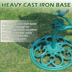 25.8" H Solar Bird Bath Outdoor, Cast Iron Solar Fountain Bird Bath with Bubbler, Vintage Pedestal Metal Bird Bath Bowl for Garden Patio Yard Lawn Decor