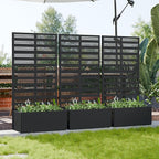 Casaphoria Metal Raised Garden Bed with Trellis, 59"x30"x12" Planter Box for Climbing Plants, Vegetables & Vines, Features Drainage Holes and Privacy Screen, Black-Harold