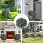 2 Pack Artificial Urn Filler, Artificial Lavender Topiary Shrubs, UV-Resistant Evergreen Plants, Indoor/Outdoor Decoration, Suitable for porches, courtyards, Gardens, and Flower beds