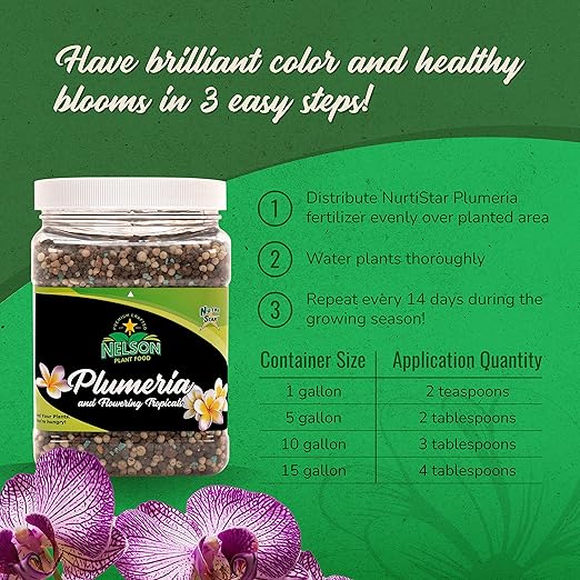 Nelson Plumeria Plant and All Flowering Tropicals Food Ferns Orchids Lilys In Ground Container Patio Grown Granular Fertilizer NutriStar 5-30-5 (25 LB)