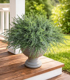 Artificial Faux Outdoor Plants for Spring Summer Decoration, 10 Bundles Fake Plastic Grass UV Resistant Look Real Fake Plants for Planter Outside Front Door Porch Patio Balcony Garden Indoor Yard Urn