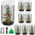 Adnee 8 Pack Wire Plant Protector with Cover-20" x 11" Detachable Metal Plant Protectors Mesh-Garden Plant Protectors for Flower Vegetable to Keep Animals Out
