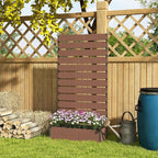 Outsunny Raised Garden Bed with Trellis for Climbing Plants, Planter Box with Self Draining Gap, Freestanding Trellis Planter for Outdoor, Patio, Deck, 35.75" x 15" x 70.75", Light Brown