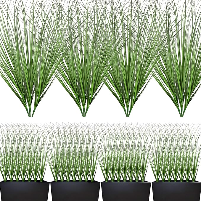 FOIMAS 12pcs Artificial Grass Plants,19.68" Faux Shrubs Wheat Grass Greenery Stems Fake Plants for Indoor Outdoor Home Decoration