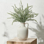 SIDUCAL Rustic Ceramic Farmhouse Flower Vase with 1 Handle-Height 8.43" Terracotta Vase, Unique Textured Pottery Flower Vases for Home Decor, Table, Wedding, Living Room, Shelf Decor, Speckled White