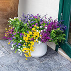 CLEANGOR 14 Bundles Artificial Flowers for Outdoors, UV Resistant Artificial Outdoor Plants, Faux Plants for Spring Summer Garden, Porch, Window Box, Hanging Planters, Home Wedding Farmhouse (Mix)
