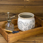 Dosayes Vintage Ceramic Ice Crack Flower Pot with Drainage Holes, Country Rustic Planters for Indoor and Outdoor,Tuscan Decor,Home,Living Room, Garden Decor, Gardening Gift (Farmhouse)