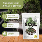 Professional Bonsai Soil Mix Ready to Use | Large 2.2 Quarts, Premium Potting Soil for Bonsai Trees, Fast Draining Blend Lava Limestone Pearock Calcined Clay Pinebark Indoor Outdoor | Made in USA