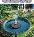 SZMP Solar Fountain 3.5W Bird Bath Fountains with Flower Upgraded Glass Panel, Solar Powered Water Fountain with 7 Nozzles & 4 Fixer, Solar Fountain Pump for Bird Bath, Garden, Pond, Outdoor -Black