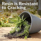 Sunnydaze 24-Inch Anjelica Large Plastic Pot for Plants - Outdoor Double-Walled Large Plastic Planter with Drillable Drainage Holes - Light Gray - 2pk