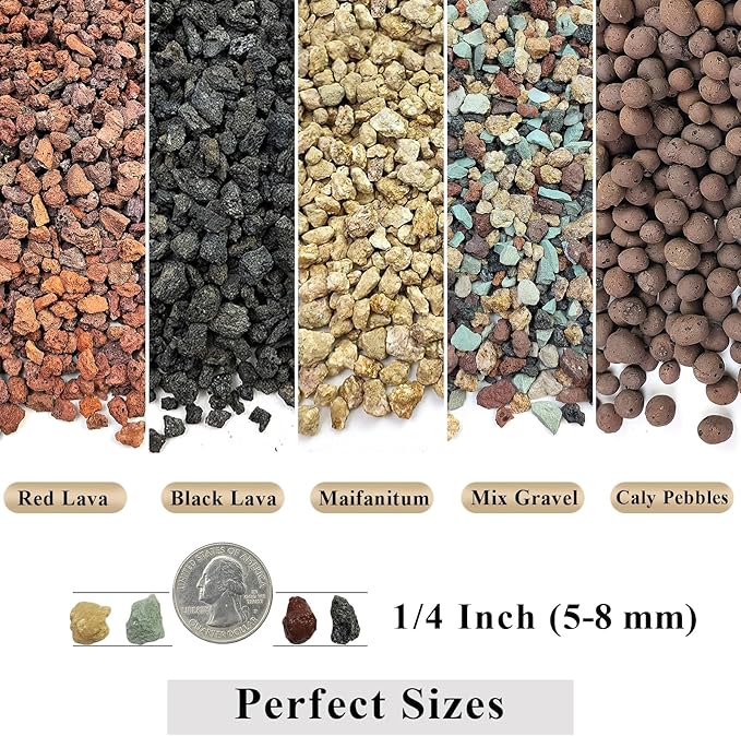 FANTIAN 10 lbs Succulent Cactus Soil Potting Mix,5-8 mm Pebbles Mix Horticultural Lava Rock