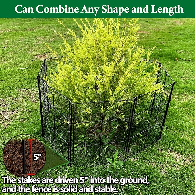 4 Pack Plant Protectors from Animals, 16Pcs DIY Plant Cages 12.6"x12.6"x16", Chicken Wire Garden Animal Barrier, Keep Rabbits & Chipmunks Out for Vegetables, Shrubs & New Plants