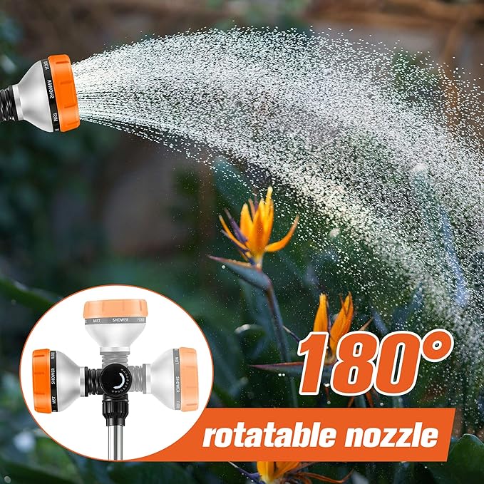 Saillong 2 Pack Garden Hose Wand, Adjustable Watering Wand with Textured Handle, 8 Spray Patterns Hose Sprayer for High Plants, Lawn, Car Washing and Irrigation