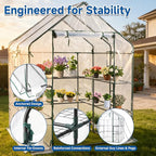 SUNGIFT Greenhouses for Outdoors, Upgraded PVC Cover Walk-in Greenhouse Kit 57x61x80 Inch, Zippered Windows Mesh Door, Plant Garden Hot House for Outside, Clear